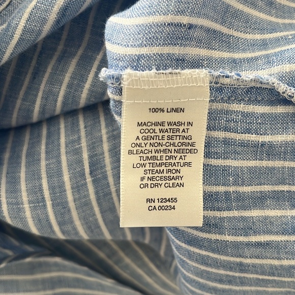 Lord & Taylor Linen Pinstripe Button Down - Picture 6 of 6